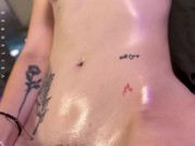 Oiled Up Grinding and Cumming On Vibrator 12/16