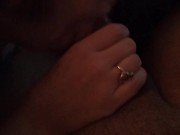 Stepdaughter shows daddy how good she can work her mouth. 10/16