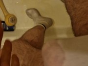 Pissing panties, feet and socks in the shower 15/16