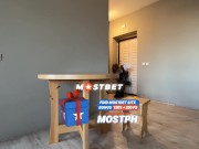 Realtor agent in tight tights and dress, sat on the owner's dick with her pussy 1/16