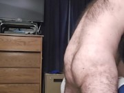 Stroking hard cock and cumming. 9/16