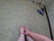 POV. Trying on nylon tights and high heels. 11/16
