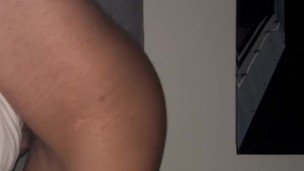 Amateur Teen grinding on pillows