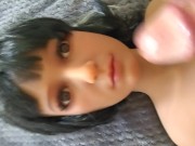 my petit tiny does a reverse cowgirl analride and  ended with facials 12/16