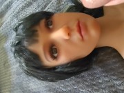 my petit tiny does a reverse cowgirl analride and  ended with facials 13/16