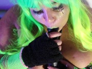 Your neon kitty dazzles you with a fluorescent night blowjob 12/16