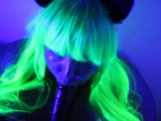 Your neon kitty dazzles you with a fluorescent night blowjob 15/16