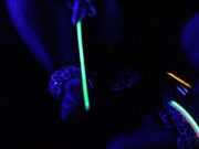 Your neon kitty dazzles you with a fluorescent night blowjob 4/16