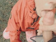 British Slut Belle O'Hara needs cock in her mouth whatever the weather 14/16