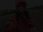 British Slut Belle O'Hara needs cock in her mouth whatever the weather 2/16