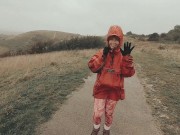 British Slut Belle O'Hara needs cock in her mouth whatever the weather 3/16