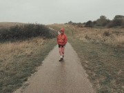 British Slut Belle O'Hara needs cock in her mouth whatever the weather 4/16