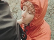 British Slut Belle O'Hara needs cock in her mouth whatever the weather 6/16