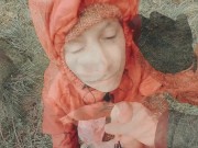 British Slut Belle O'Hara needs cock in her mouth whatever the weather 9/16