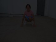 Sporty girl pees outdoors 3/16