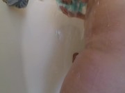 BBC Dildo Stretches Curvy Brunette In Shower 6/16