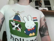 no bra wearing a tight shirt 13/16