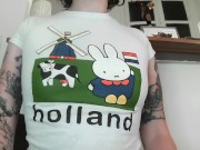 no bra wearing a tight shirt 4/16