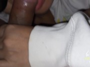 Cheating slut swallows her husband's brother's juicy cock and ends up with her face covered in cum 3/16