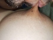 Sucking my big natural boobs and biting my big hard nipples 12/16