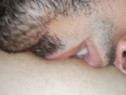 Sucking my big natural boobs and biting my big hard nipples 14/16