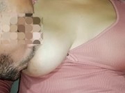 Sucking my big natural boobs and biting my big hard nipples 4/16