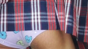 cute hot schoolgirl showing her panties upskirt with surprise pov