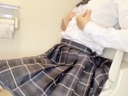 制服JKがトイレで指ズボオナニー♡白濁汁滴らせながら、いぐぅっっ♡♡ 2/16