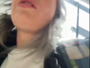 The stream at the ABANDONED building. HIGHT heels, stockings, black leather jacket, black skirt 10/16