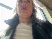 The stream at the ABANDONED building. HIGHT heels, stockings, black leather jacket, black skirt 8/16