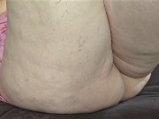 Big fat ass bbw ssbbw step into bed showing plump booty in mini skirt, white female masturbation cum 2/16