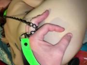 Taking it from behind with different large dildos 11/16