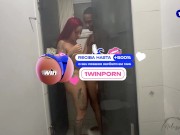 Transamos no chuveiro bem gostoso e ganhei leite na boquinha até a ultima gota. PART1 2/16