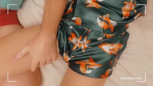 My Stepdad's Evening Fun. He Plaing with pussy in my bed