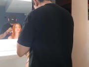 Delicious fuck on all fours to my girlfriend's pussy, I fill her with milk. 13/16