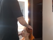 Delicious fuck on all fours to my girlfriend's pussy, I fill her with milk. 4/16