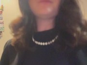 Your classy girlfriend slowly undresses for you, surprises you with pierced tits and finger sucking!