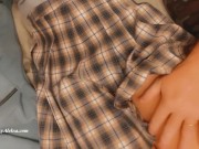 His fingers under my skirt are stretching my small pussy. When no one see 4/16