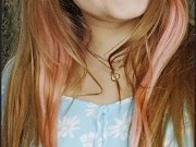 red-haired girl in a blue dress 1/16