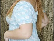 red-haired girl in a blue dress 2/16