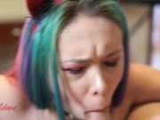 Trick or Treat? My Sluty Neighbor Came To Play On Halloween!!! Cherry Adams Blowjob 12/16