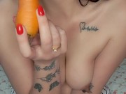 fucking my tight pussy with a carrot 5/16