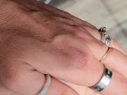 Ribbing lotion on feet 2/16