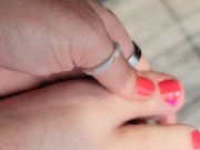 Ribbing lotion on feet 4/16