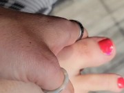 Ribbing lotion on feet 6/16