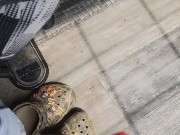 Ribbing lotion on feet 7/16