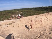Nude girl walks in a sand quarry 16/16