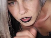 Super Hot & Sexy Goth Slut Gives Sloppy DeepThroat BJ And Sucks His Balls Dry 13/16