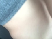 hot girl masturbates in car on way home. 2/16