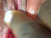 Jerking off black cock on big juicy fat ass busty white milf pussy, chubby mature bbw ssbbw fingered 4/16